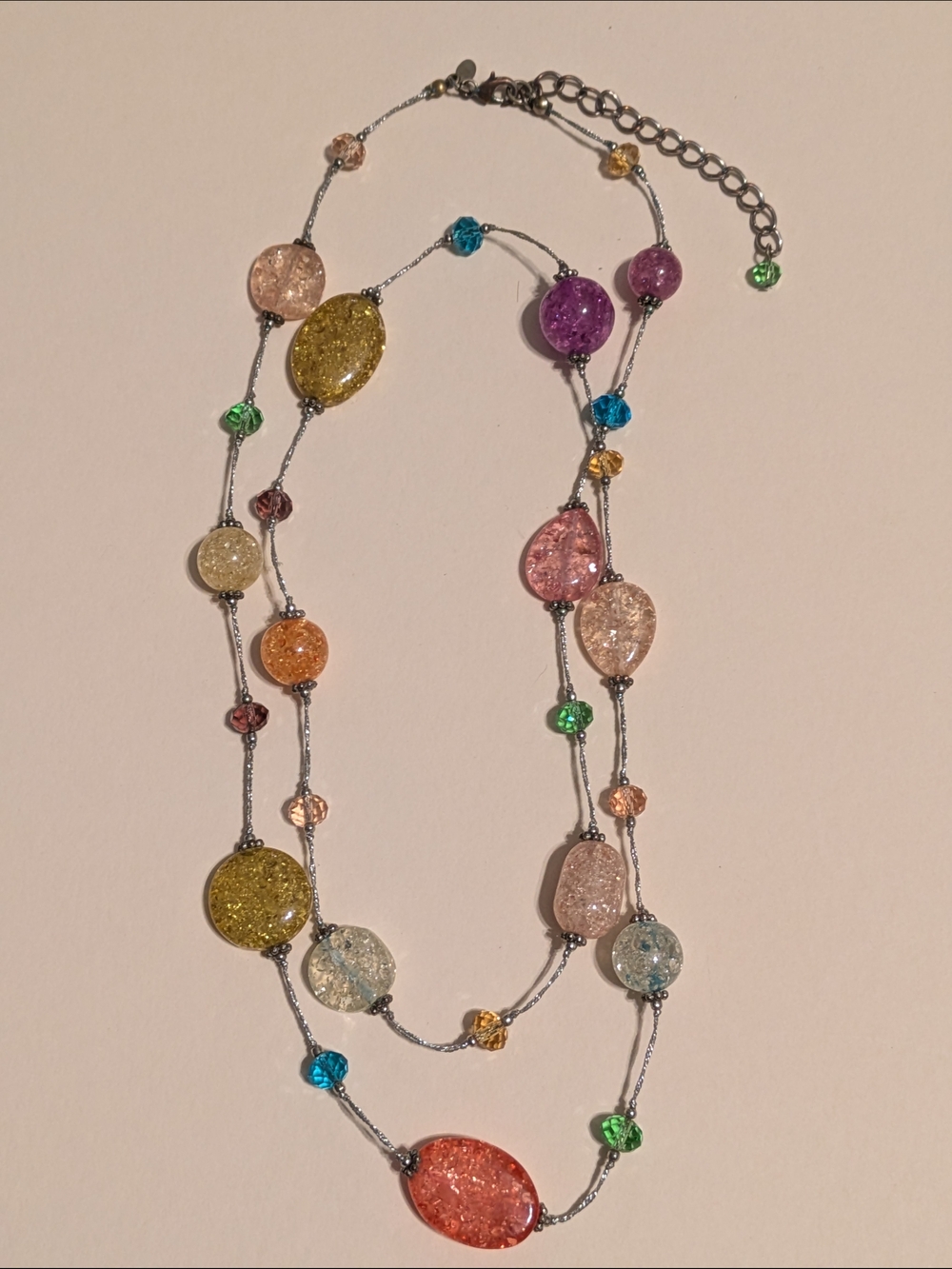 Premier Designs Multicolor Crackle Bead Layered Necklace